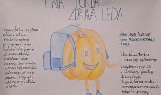 Primjer učeničkog edukativnog plakata „Laka torba, zdrava dječja kralježnica “ s prikazom utjecaja mehaničkog opterećenja na kralježnicu i mišićni sustav u razvoju