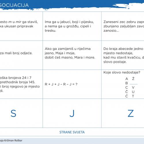 zadaci s asocijacijama za učenje slova
