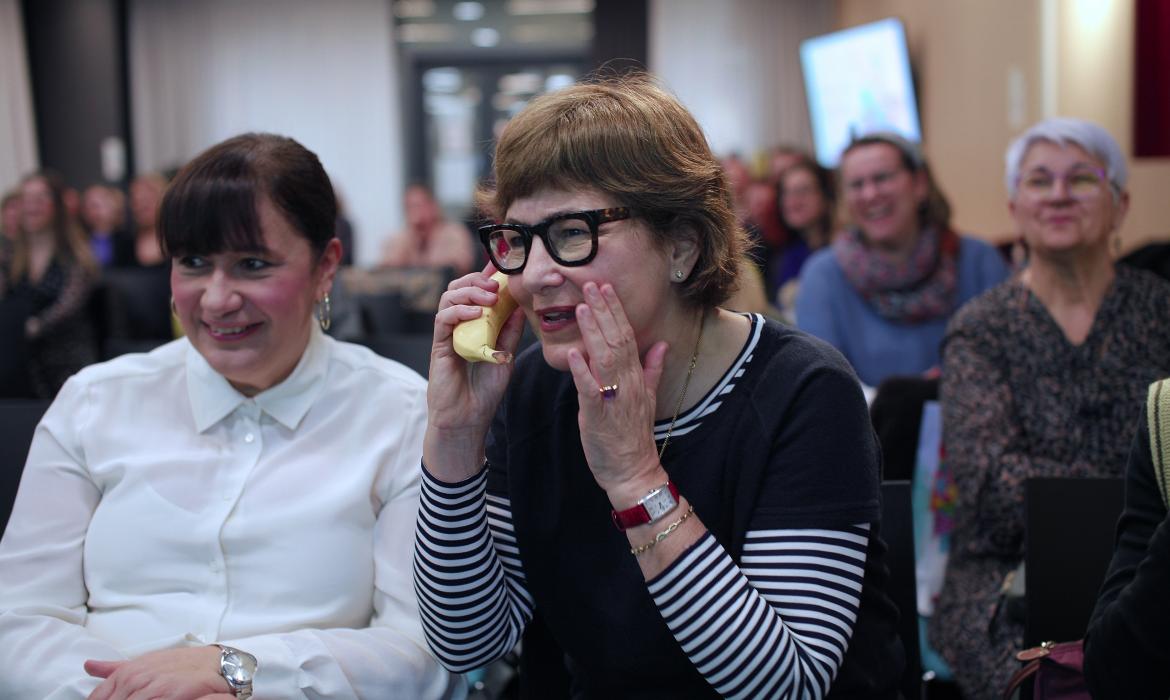 Ankica Knezović, Daška Domljan, Sanja Božinović i sudionici plenarnog predavanja, fotografirala Tamara Dugandžija