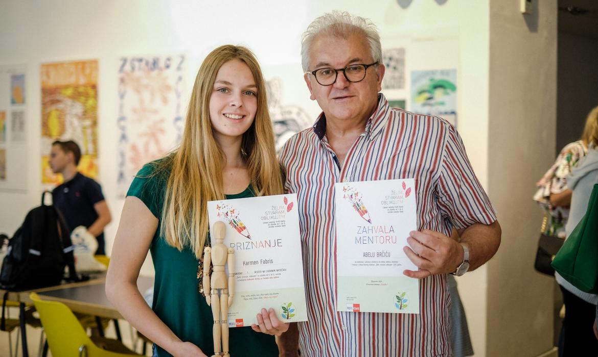 Karmen Fabris, 8. razred, OŠ Petra Kanavelića, Korčula i mentor Abel Brčić; foto: Sanjin Kaštelan