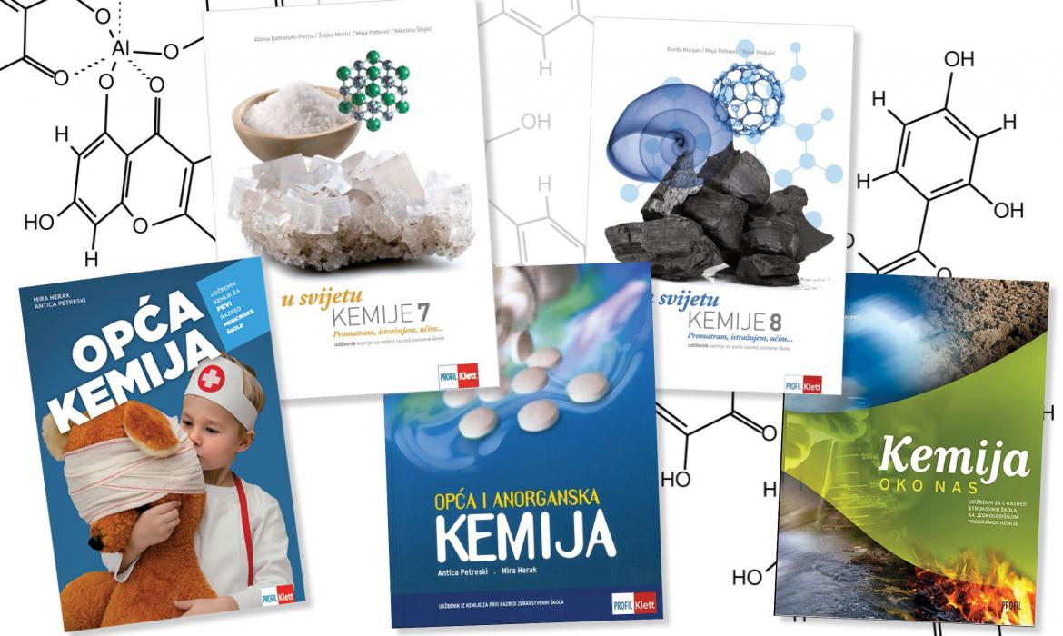 Odabir udžbenika iz kemije koje autorski ili urednički potpisuje profesorica Mira Herak