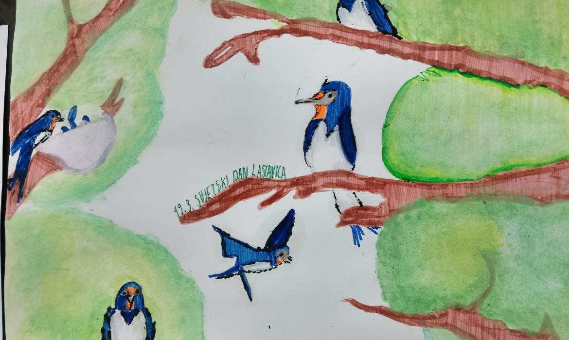 Slika 1. Svjetski dan lastavica - ilustracija učenika