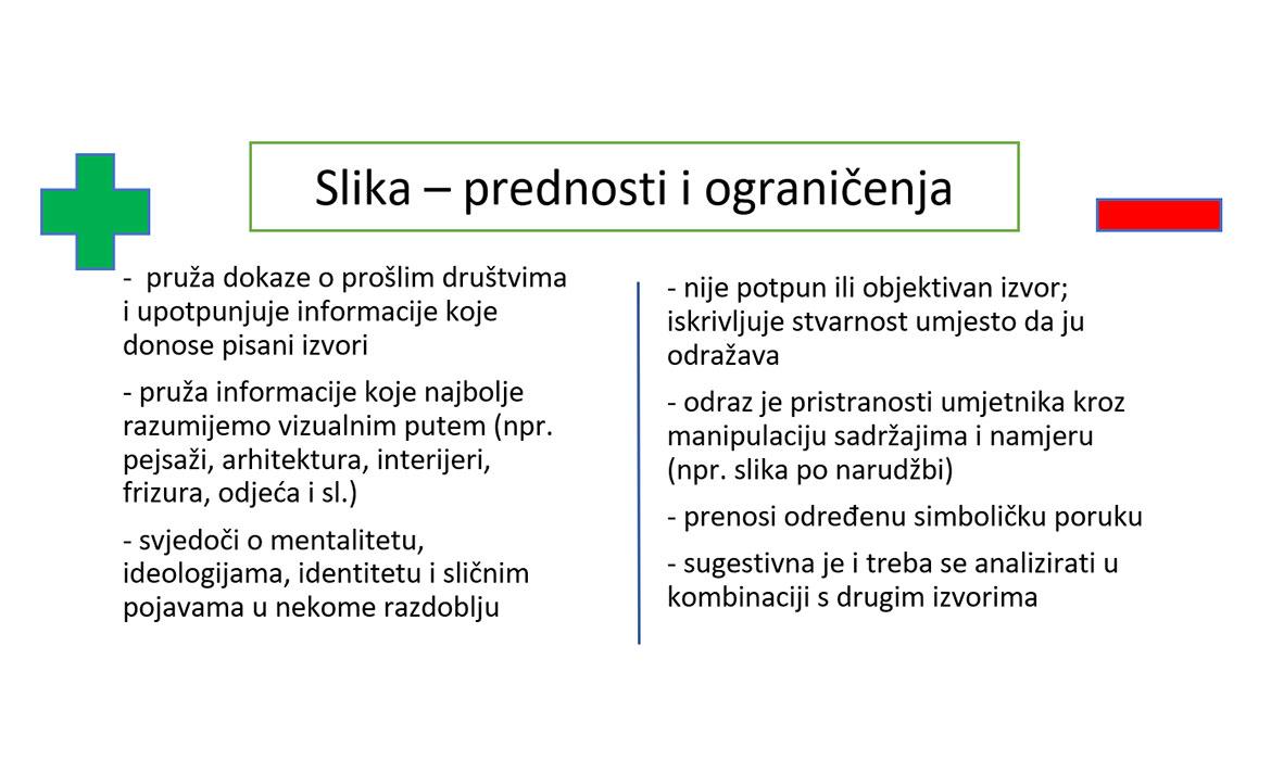 Prednosti i ograničenja umjetničkih slika kao povijesnih izvora.