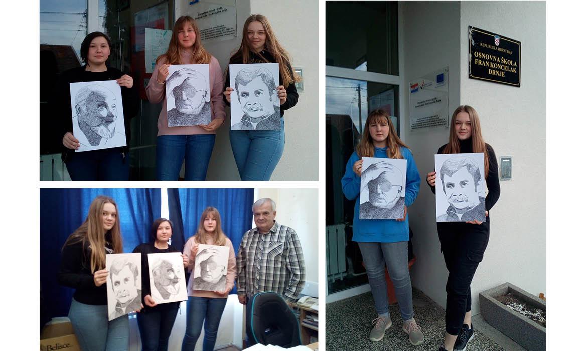 Talentirane učenice: Petra Šarec, Valentina Kumek, Mia Perošić i Ivan Pikivača ponosni ravnatelj OŠ Fran Koncelak, Drnje